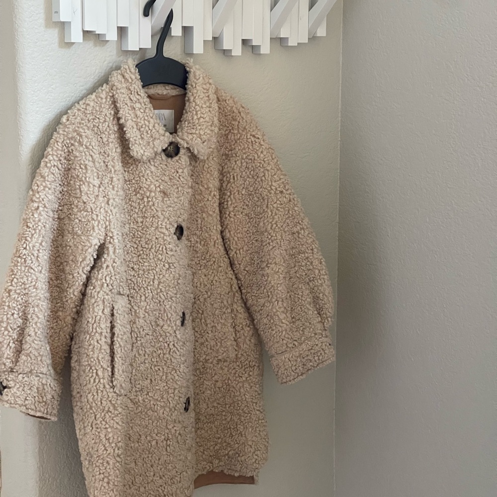 Zara Cream Textured Jacket
